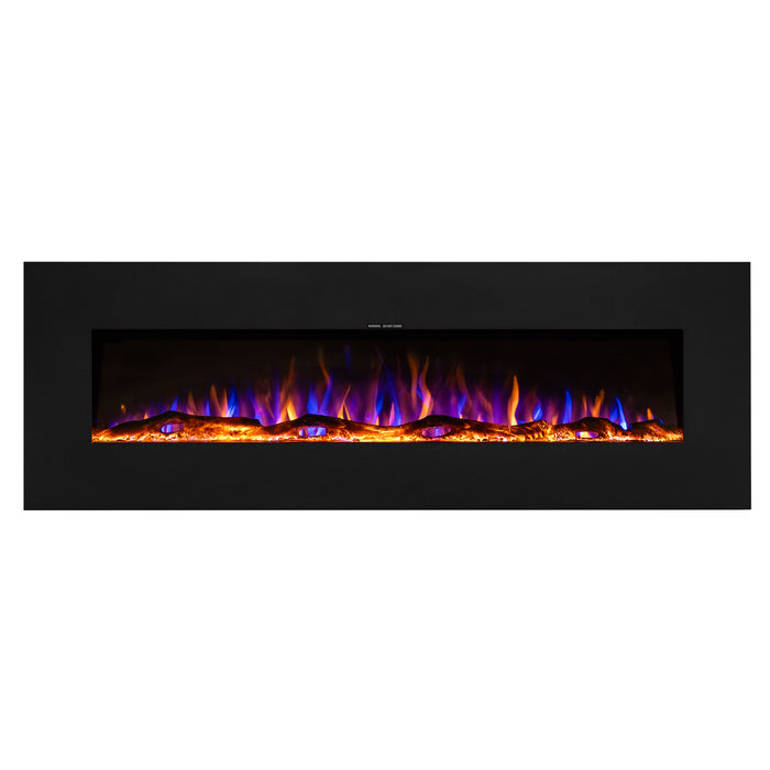 Ezee Glow Grand Zara 60" Metal Frame Wall Mounted or Recessed / Built-In Electric Fire
