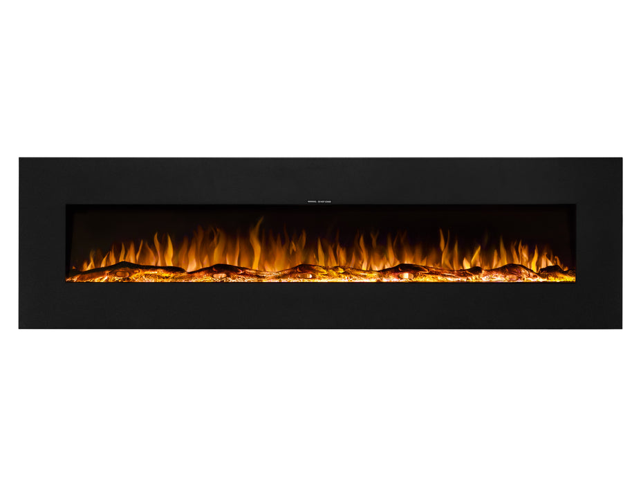 Ezee Glow XL Zara 72" Metal Frame Wall Mounted or Recessed / Built In Electric Fire