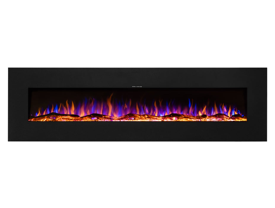 Ezee Glow XL Zara 72" Metal Frame Wall Mounted or Recessed / Built In Electric Fire