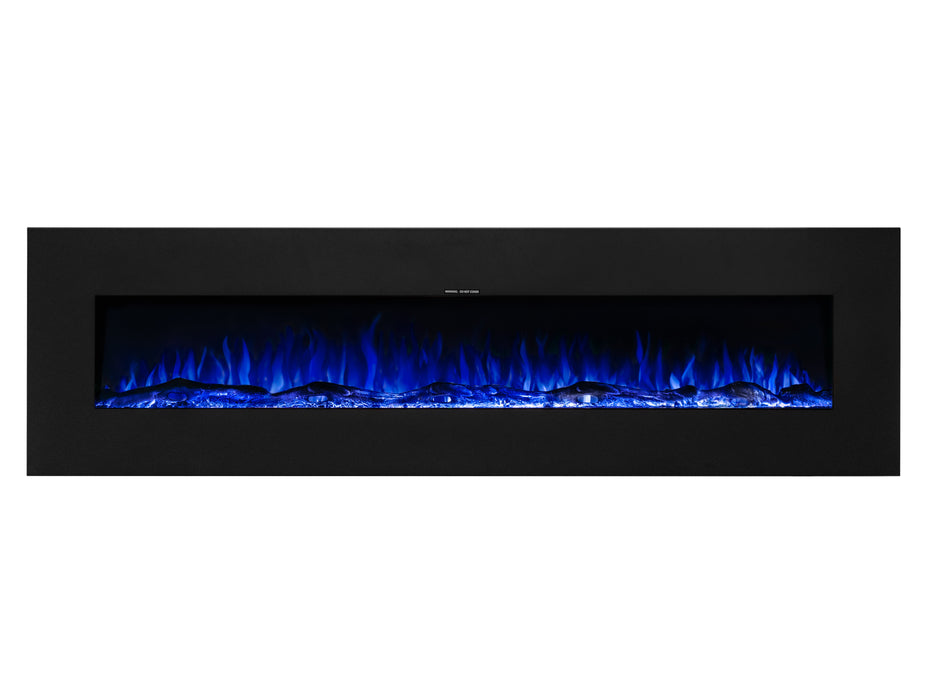 Ezee Glow XL Zara 72" Metal Frame Wall Mounted or Recessed / Built In Electric Fire