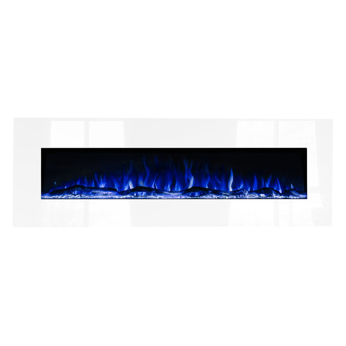 Ezee Glow Grand Zara 60" White Wall Mounted or Recessed / Built In Electric Fire