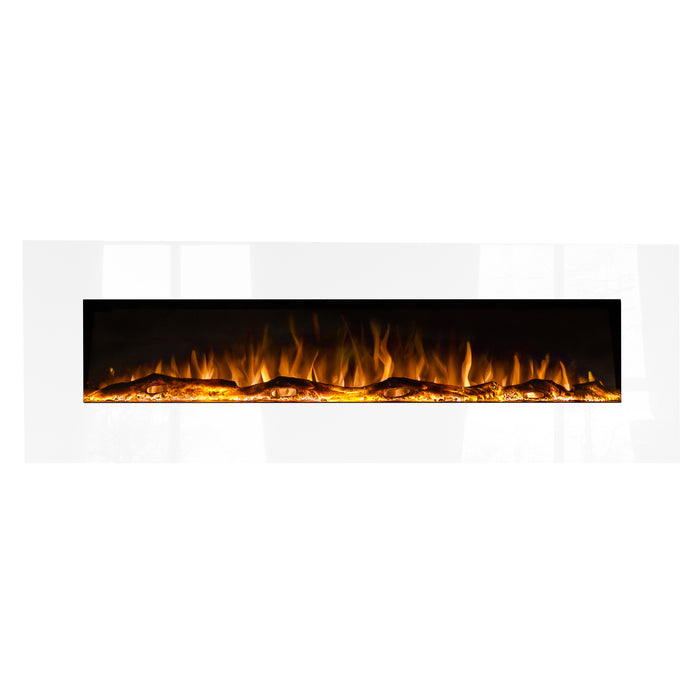 Ezee Glow Grand Zara 60" White Wall Mounted or Recessed / Built In Electric Fire