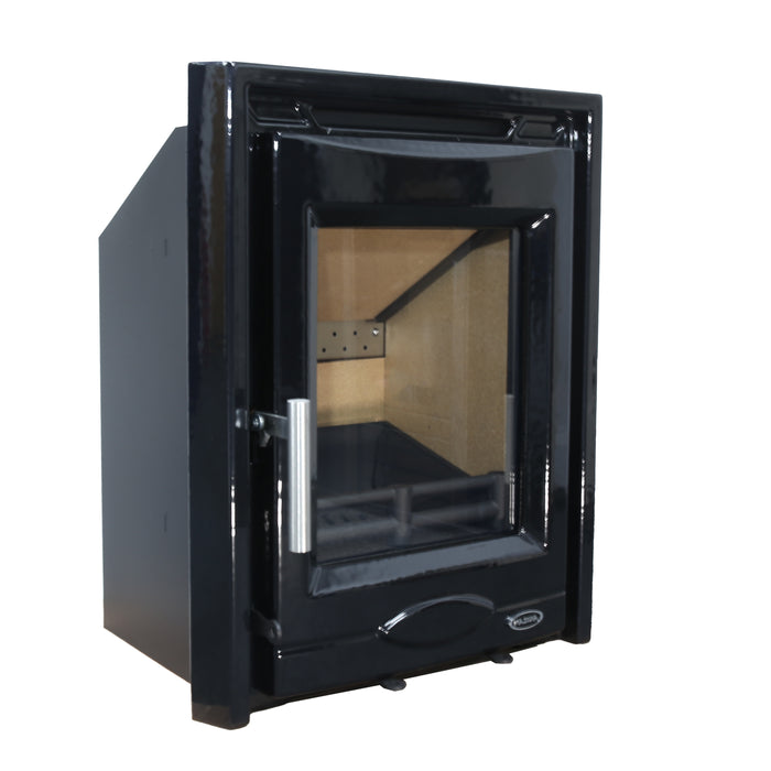 Mazona Dedham 5kW Stove Enamel Black, Multifuel, Woodburning, Inset, Eco Design Approved, Defra Approved