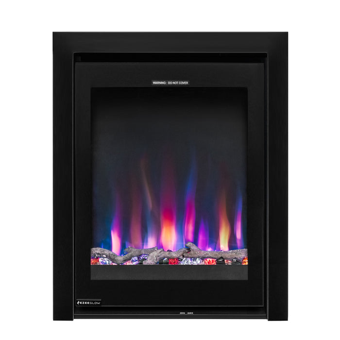 Ezee Glow Pulse Black Inset Electric Fire With Glass Trim