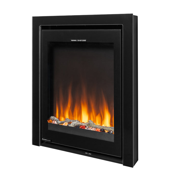 Ezee Glow Pulse Black Inset Electric Fire With Glass Trim