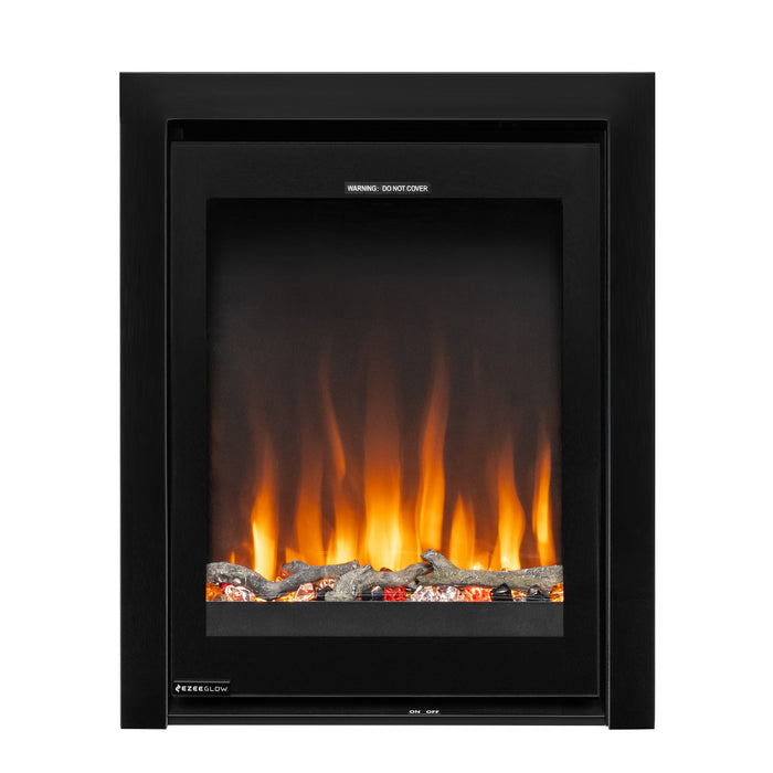 Ezee Glow Pulse Black Inset Electric Fire With Glass Trim