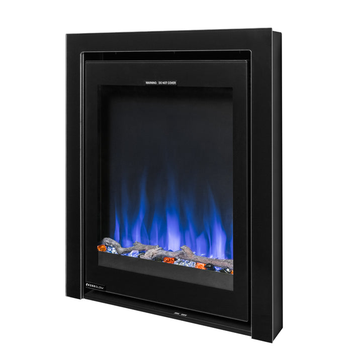 Ezee Glow Pulse Black Inset Electric Fire With Glass Trim