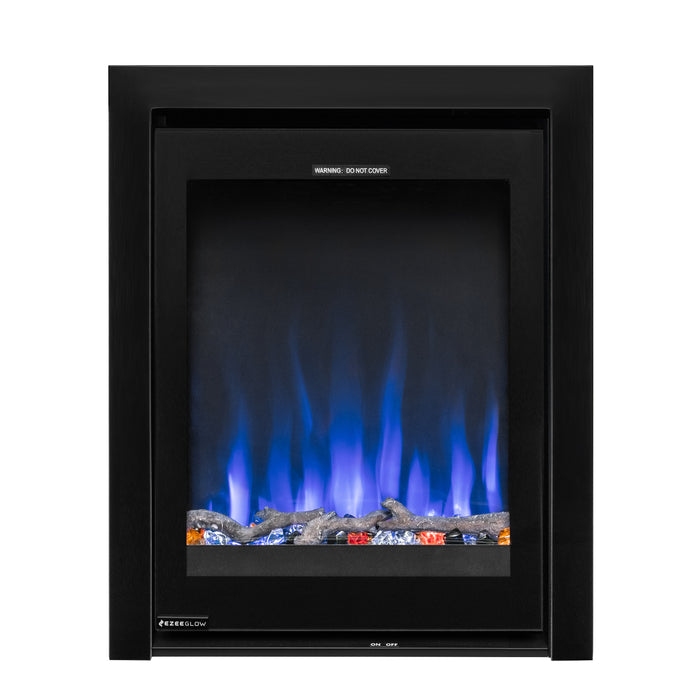 Ezee Glow Pulse Black Inset Electric Fire With Glass Trim