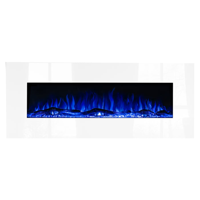 Ezee Glow Zara 50" White Wall Mounted or Recessed / Built In Electric Fire
