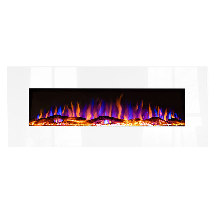 Ezee Glow Zara 50" White Wall Mounted or Recessed / Built In Electric Fire