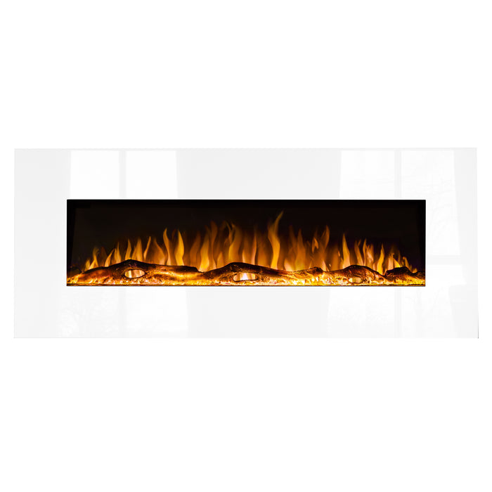 Ezee Glow Zara 50" White Wall Mounted or Recessed / Built In Electric Fire