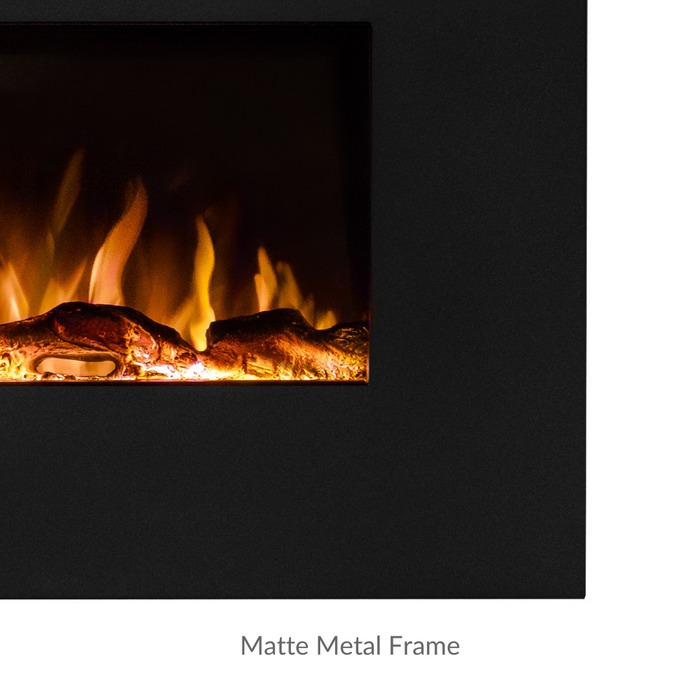 Ezee Glow Zara 50" Metal Frame Wall Mounted or Recessed / Built-In Electric Fire