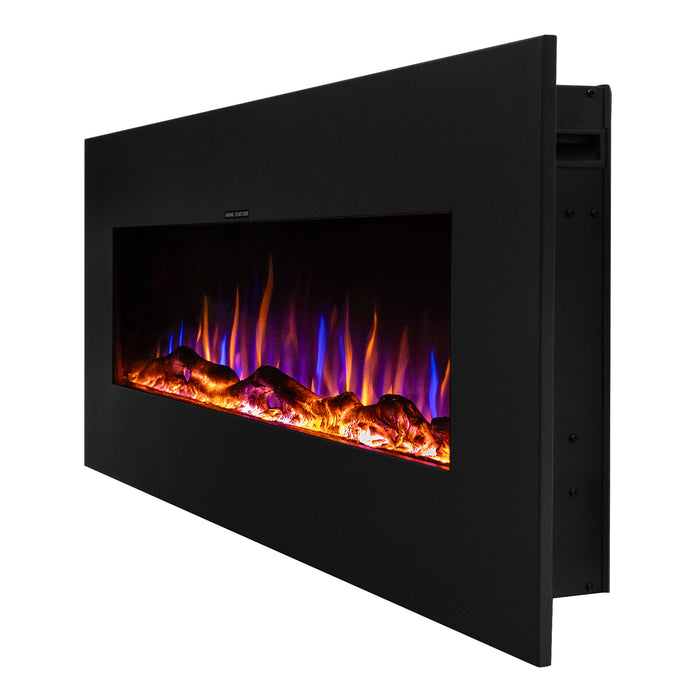 Ezee Glow Zara 50" Metal Frame Wall Mounted or Recessed / Built-In Electric Fire