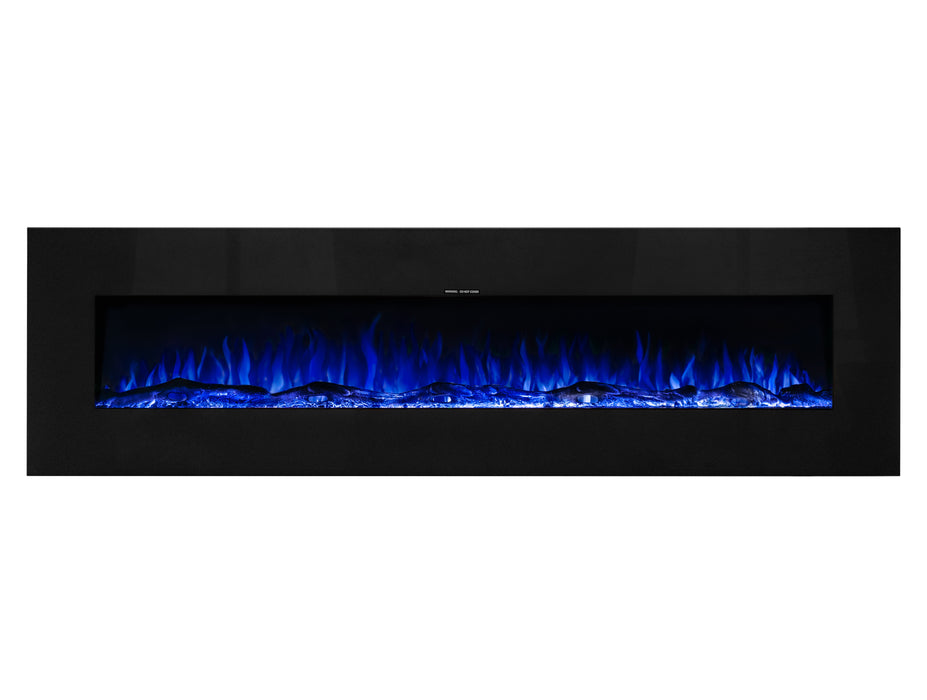 Ezee Glow XL Zara 72"  Black Wall Mounted or Recessed / Built In Electric Fire