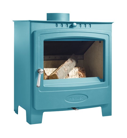 Arada Hamlet Solution 5 Widescreen Miami Blue Stove, Multi Fuel,  Wood Burning, Freestanding (S4) Ecodesign Approved, DEFRA Approved